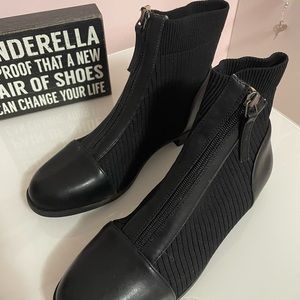 Black Front zip Booties